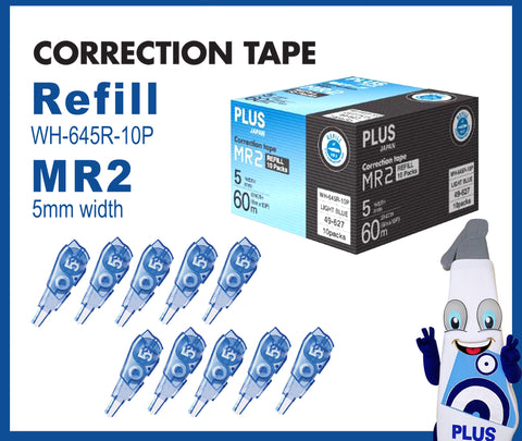 PLUS WH-645R 10P Whiper MR Correction Tape Refill, Set of 10