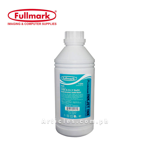 Fullmark Inkjet Dye Ink for CISS and DIY Refill 1 Liter for HP / Brother / Canon / Epson Printer (Cyan)