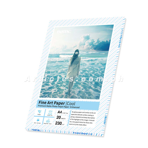 Fantac Premium Matte Photo Inkjet Paper Enhanced Fine Art Paper Cool A4 230GSM (20 sheets per pack)