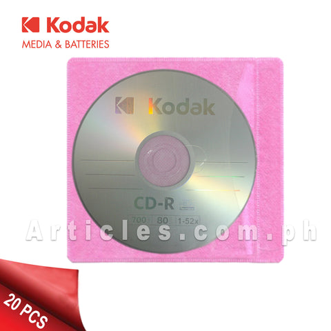 Kodak CD-R CDR 700MB Blank CD, 20 Pieces with Sleeves