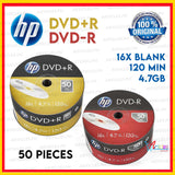 HP DVD-R DVD+R 4.7GB 16X Blank CD, 50 Pieces