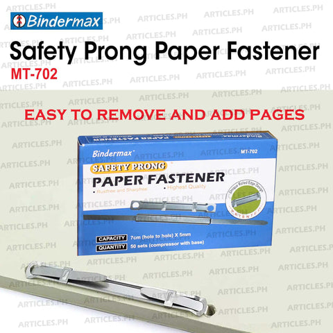 Prong Paper Fastener Safety Prong Fastener Bindermax 2" Standard 50 set per Box