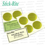 Shiny Gold Foil Notarial Seal with Adhesive 2 inches in Diameter 40 Pieces per pack