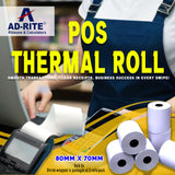 AD-RITE POS Receipt Thermal Paper 80mm x 70mm POS Printer Thermal Printer Paper 10 rolls