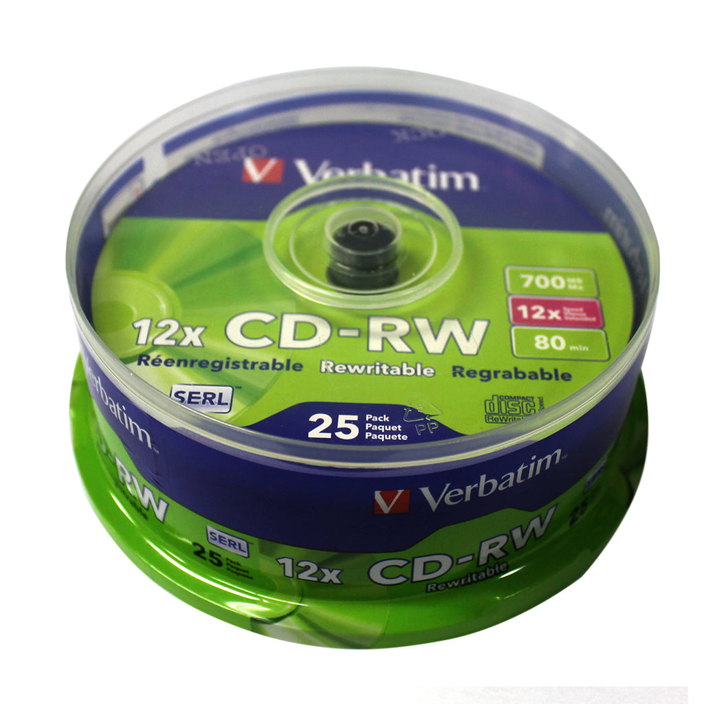 Cd Rw Blank Discs Verbatim CD-RW 700MB 4X-12X High Speed With Branded ...