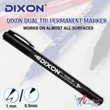 DIXON Permanent Marker Dual Tip 2-1 Twin Marker 12 pieces per Box