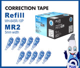 PLUS WH-605R 10P Whiper MR Correction Tape Refill, Set of 10