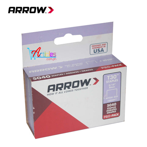 Arrow Gun Tacker Staple Wire T30 5/16" 8mm 5000 pieces