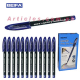 Beifa Liquidly Free Ink Pen Sign Pen Needle Point 0.5mm 12 pieces per Box Blue