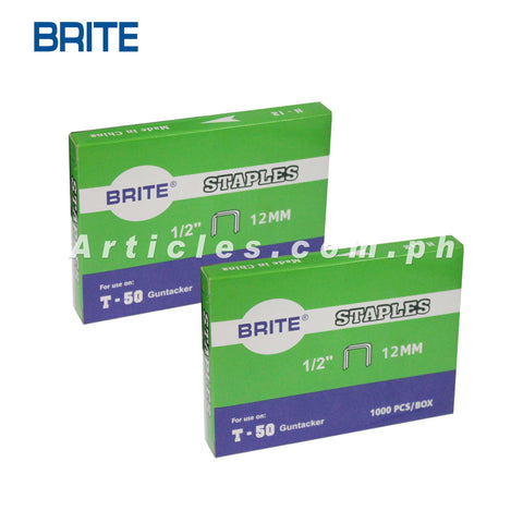Brite Wire 12mm (1/2") for T50 Tacker Box of 3 (1000 pcs per box)