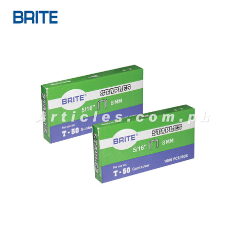 Brite Wire 8mm (5/16") for T50 Tacker Box of 2 (1000 pcs per box)