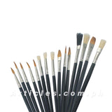 Nylon Artist Paint Brush Set of 15 Painting Brushes Wooden Handle For Oil, Acrylic color and Water color