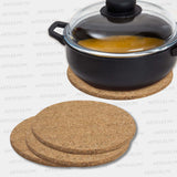 Cork round pad pot coaster mat holder 190mm x 6mm - 3 pieces in 1 Set