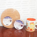 Cork round pad pot coaster mat holder 90mm x 6mm  - 6 pieces in Set