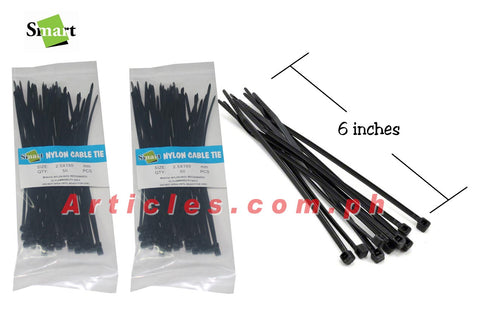Black Nylon Cable Tie 2.5 X 150mm Zip Tie Cable Binder Plastic Fasten Organizer Wire Cord Strap 6 inches 100 pieces