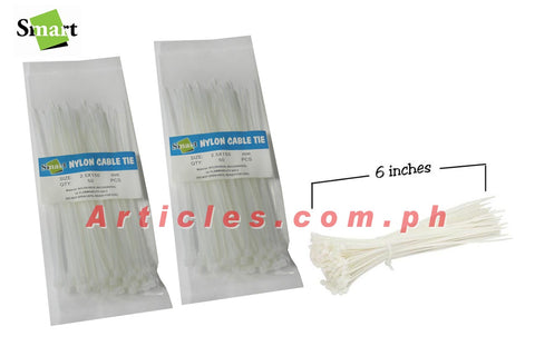 White Nylon Cable Tie 2.5 X 150mm Zip Tie Cable Binder Plastic Fasten Organizer Wire Cord Strap 6 inches 100 pieces