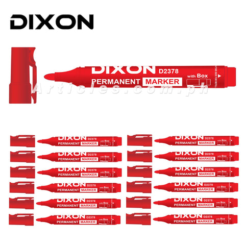 Dixon Refillable Marker with Carton Opener 12 pieces per box Red
