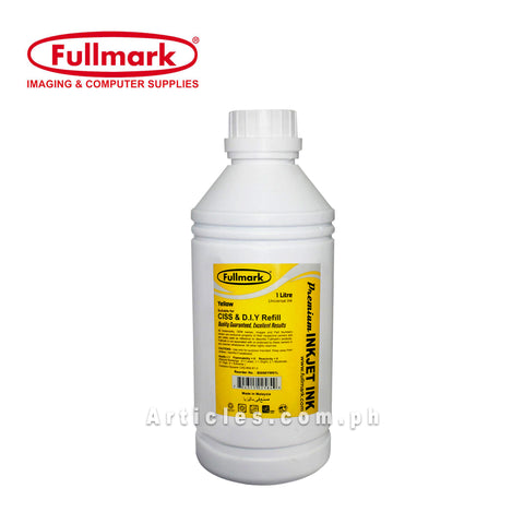 Fullmark Inkjet Dye Ink for CISS and DIY Refill 1 Liter for HP / Brother / Canon / Epson Printer (Yellow)