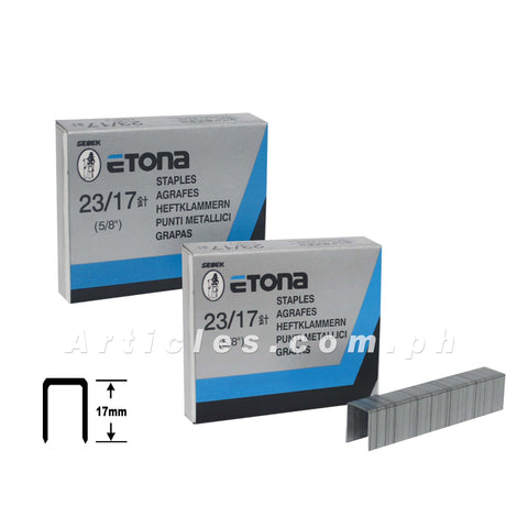 Etona Heavy Duty Staple Wire 23/17 17mm (1000 pieces X 5 box)