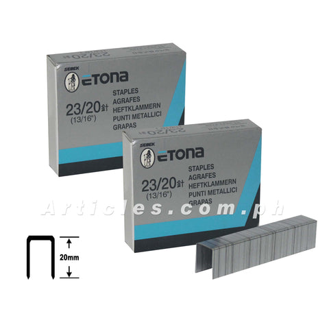 Etona Heavy Duty Staple Wire 23/20 20mm (1000 pieces X 2 box)