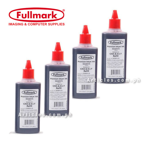 Fullmark Universal Inkjet Dye Ink for CISS and DIY Refill 100ml, Set of 4 (MAGENTA) for HP, Canon, Brother, Epson