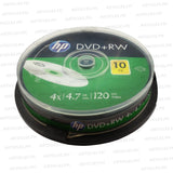 HP DVD+RW 4.7GB 4x Blank CD, 10 Pieces