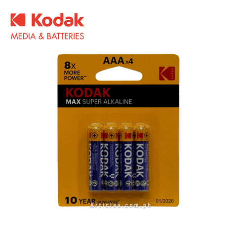Kodak Max Alkaline AAA Battery 4 pcs/card