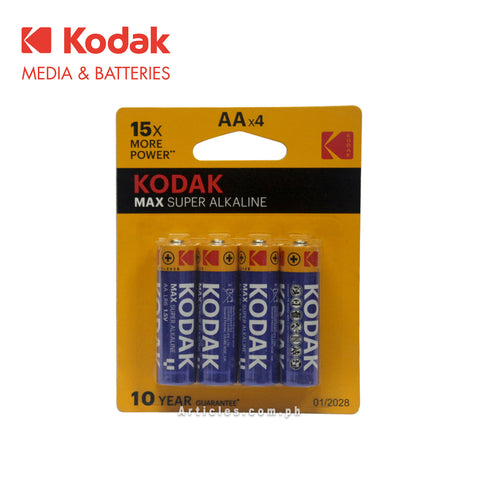 Kodak Max Alkaline AA Battery 4 pcs/card