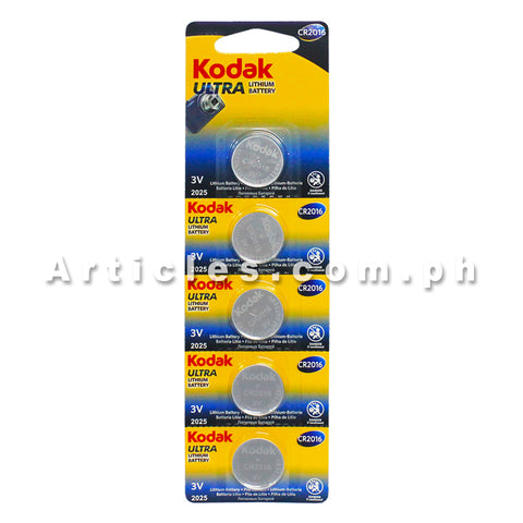 Kodak CR2016 Lithium Cell Button Battery 5 Pieces