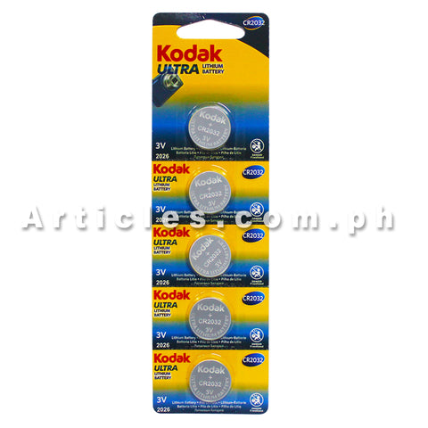Kodak CR2032 Lithium Cell Button Battery 5 Pieces