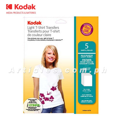 Kodak Heat Transfer Paper for Light Color T-Shirt A4 (5 sheets per pack)