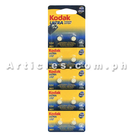 Kodak LR626/AG4 Alkaline Cell Button Battery 10 Pieces
