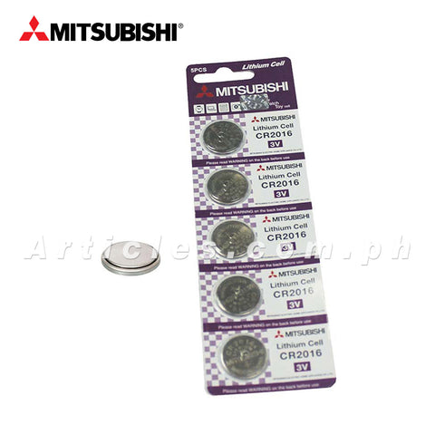Mitsubishi CR2016 Lithium Cell Button Battery 5 Pieces