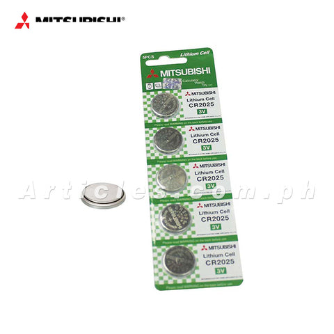 Mitsubishi CR2025 Lithium Cell Button Battery 5 Pieces