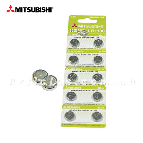 Mitsubishi LR1130 Alkaline Cell Button Battery 6 Pieces