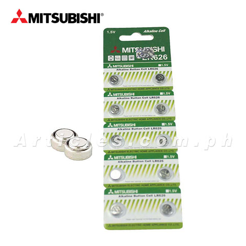 Mitsubishi LR626 Alkaline Cell Button Battery 10 Pieces