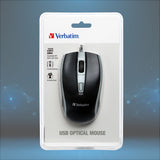 VERBATIM OPTICAL WIRED MOUSE BLACK
