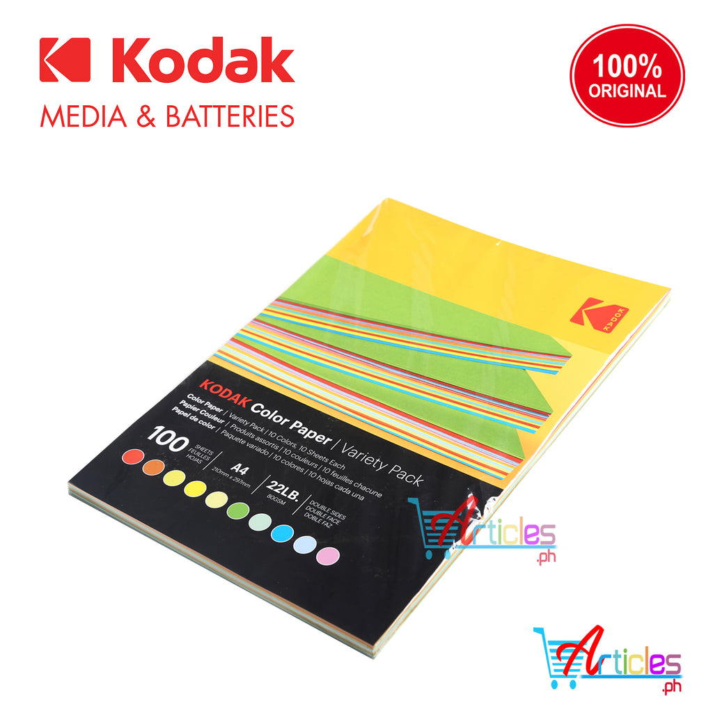 KODAK COLOR PAPER COLORED PAPERS ASSORTED COLOR 80GSM 100 SHEETS PER P ...