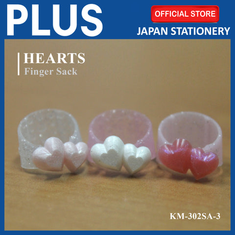 PLUS FINGER SACK FINGER COUNTING PADS RING TYPE CUTE HEARTS DESIGN 3PCS KM-302SA3