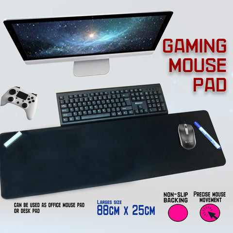 MOUSE PAD  GAMING AND OFFICE MOUSEPAD  88CM X 25CM LONG BLACK