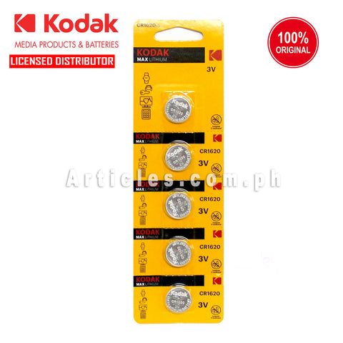 Kodak CR1620 BR1620 DL1620 LM1620 3V Lithium Cell Button Battery 5 Pieces