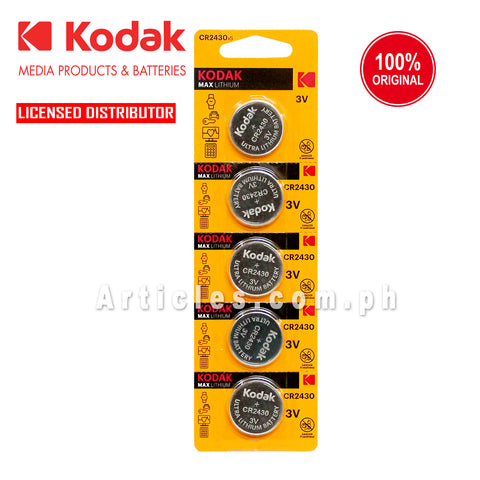 Kodak CR2430 DL2430 BR2430 KL2430 L2430 ECR2430 Lithium Cell Button Battery 5 Pieces