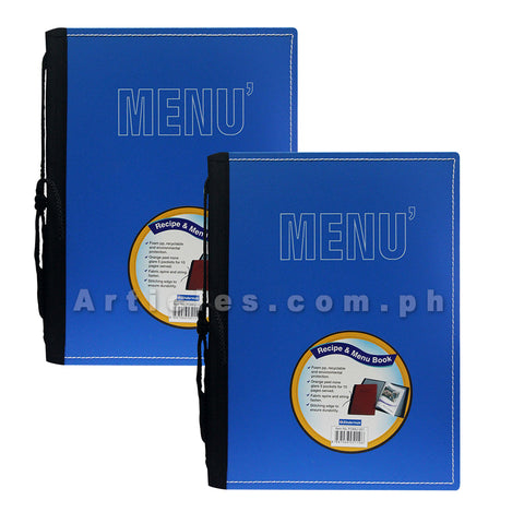 Bindermax Recipe Menu holder Menu Jacket One Fold - Two Views 10 Pockets for A4 Size Set of 2