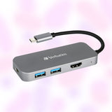 Verbatim Type-C 4 Port Hub with 4K HDMI, USB 3.0 PD 100 Watts