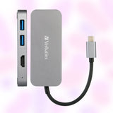 Verbatim Type-C 4 Port Hub with 4K HDMI, USB 3.0 PD 100 Watts