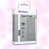 Verbatim Type-C 4 Port Hub with 4K HDMI, USB 3.0 PD 100 Watts