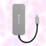 Verbatim Type-C 4 Port Hub with 4K HDMI, USB 3.0 PD 100 Watts