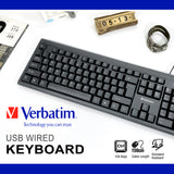 VERBATIM KEYBOARD USB WIRED KEYBOARD BLACK